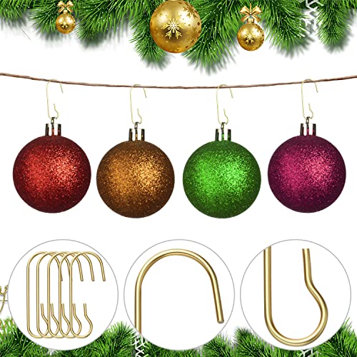 Maxgoods Christmas Ornament Hooks Metal, Wire Hooks Ornament Hangers With Storage Box For Christmas Tree Decoration Party Decor(200Pcs Gold) #TOP4