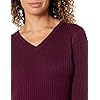 Amazon-Essentials-Womens-Soft-Ribbed-Long-Sleeve-V-Neck-Knee-Length-Classic-Fit-Sweater-Dress Amazon Essentials Women's Soft Ribbed Long-Sleeve V-Neck Knee Length Classic-Fit Sweater Dress, Burgundy, Large
