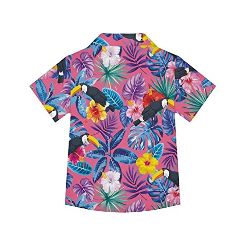 Cool Hawaiian Shirt for Girls Boys Teens Casual Beach T-Shirt Button Down Shirt Tops2