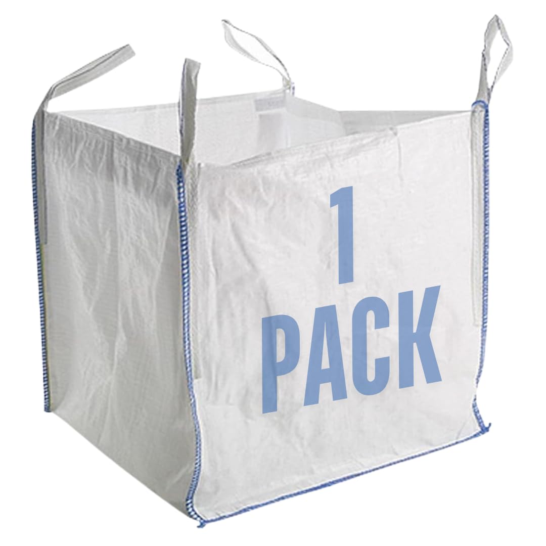 Airtech-UK New FIBC Bulk Bag Builders Garden Waste Heavy Duty Industrial polypropylene Material 1 Tonne TON Jumbo Bags Storage Sack Various Quantity (1)