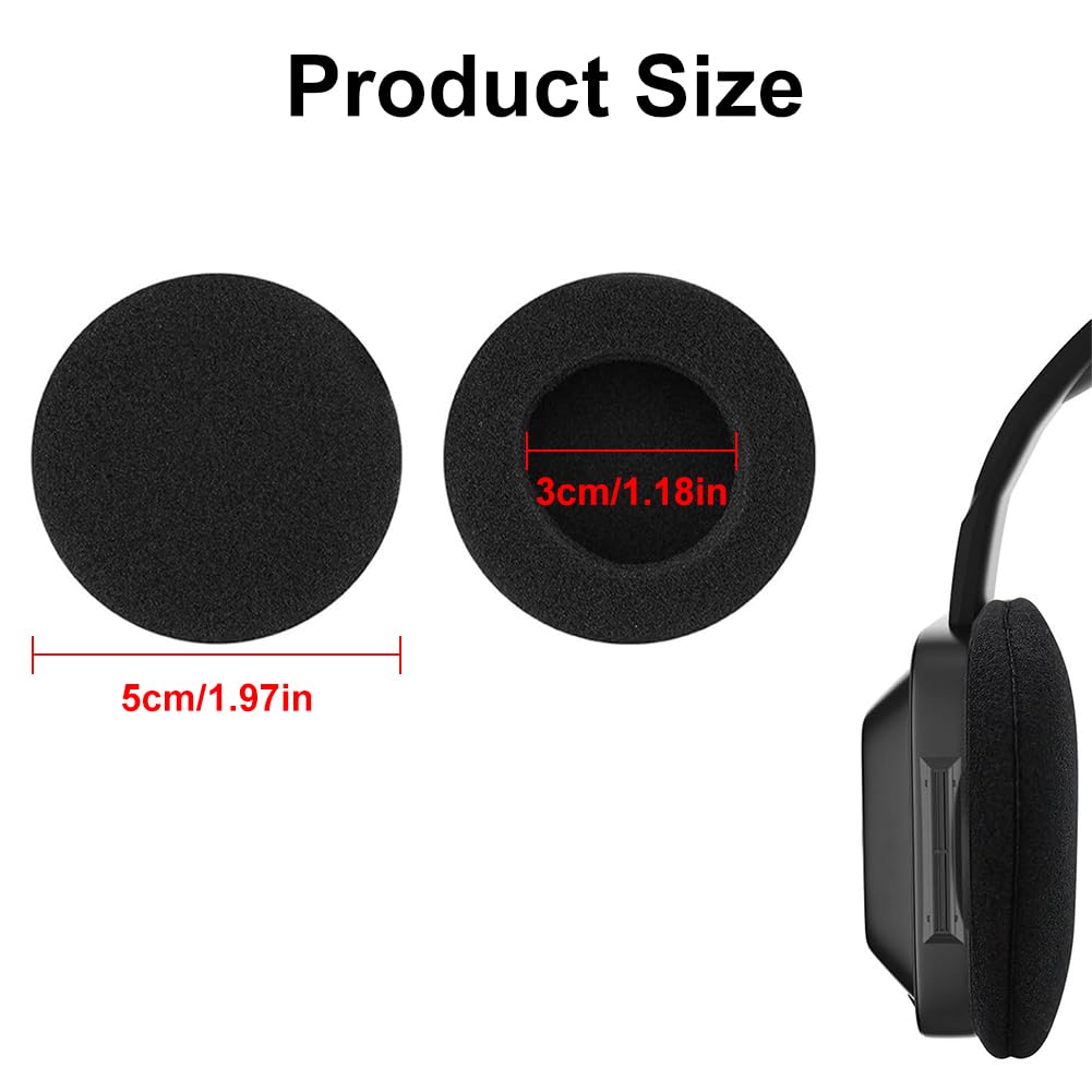 10 Paia Cuscinetti Auricolari In Spugna Per Cuffie - Ricambio 50 Mm, Morbidi E Isolanti, Colore Nero - Foto 2