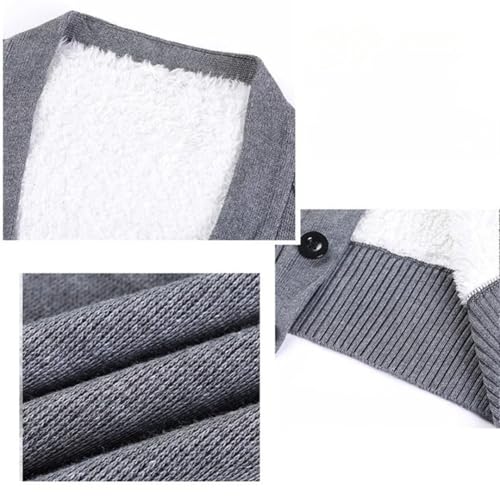 Men Solid Wool Cardigan Vest V Neck Loose Thick 100 Percent Wool Sweater Fall Winter4