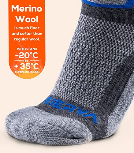 Merino Wool Ski Socks for Men & Women, Knee-High Winter Thermal Snowboarding Socks Packs2