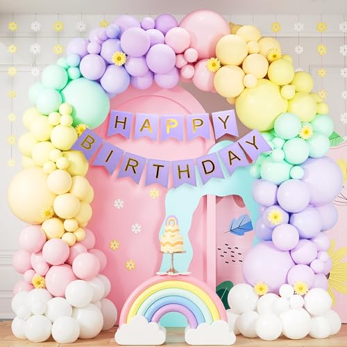 Image of Party Propz Birthday Decoration Items - 53 Pcs Multicolor Balloons for Decoration | Happy Birthday Decorations Kids Adults | Birthday Decorations for Girl Women | Balloons, Birthday Banner (Cardstock)