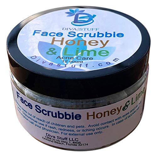 Diva Stuff Honey & Lime Face Scrubbies - Made in the USA, For Fresh Clean Skin, Exfoliates