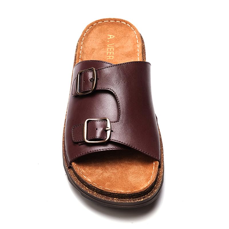 A. Veer Havana Double Strap Sandal for Men | Mens Sandals | Casual Mens Slides | Leather Sandals3