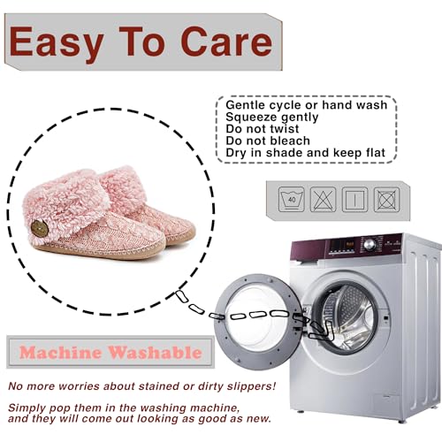 Image of cosyone1997 Cable Knit Slipper Socks for Women Non Slip Soft Sole | Fuzzy sherpa lining, gripper dots, flexible bootie coverage and machine washable care for warm, comfortable indoor wear