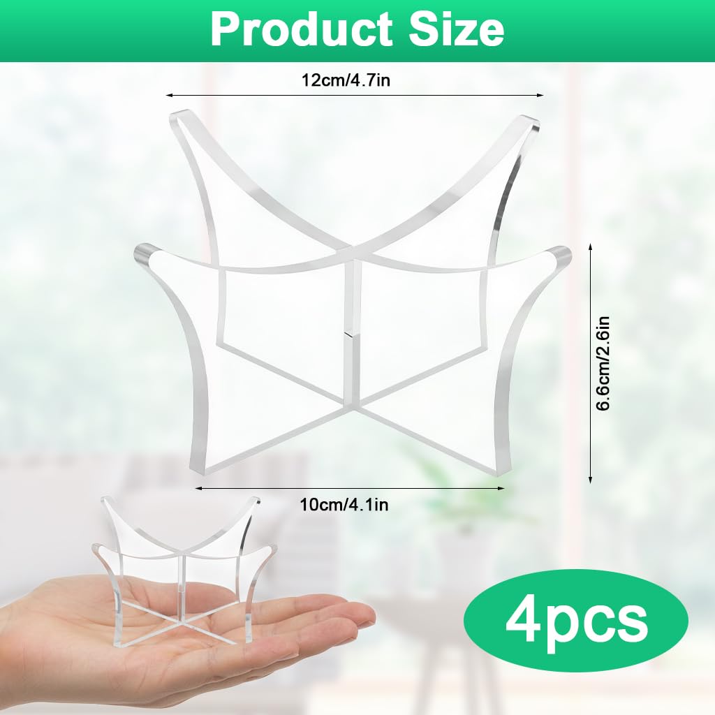 PROBEROS 4 Pcs Ball Display Stand, Clear Acrylic Holder for Home, 10×6.6CM