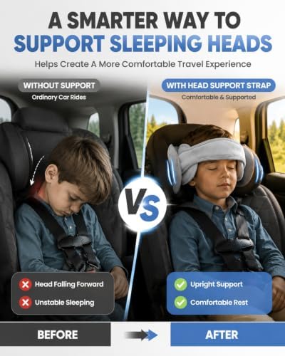 Kids Car Seat Head Support Strap, Baby Carseat Head Holder Neck Pillows — view 5