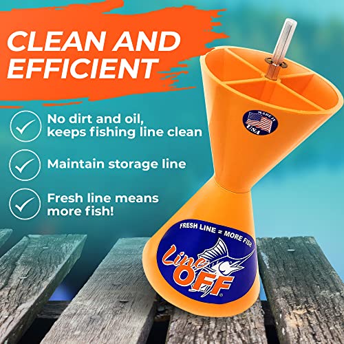 Lineoff Fishing Line Winder Spooler (Orange) - Drill Powered Fishing Line Stripper Tool - Fishing Accessories - Electric Fishing Reel Spooler #TOP5