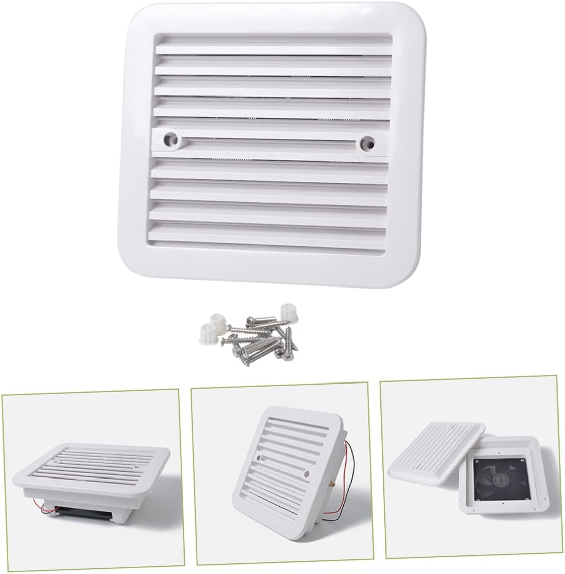8-inch 12v Rv Roof Vent Fan with Blades, Quiet Bathroom Exhaust Outlet Fan for Camper Ventilation and Replacement Part