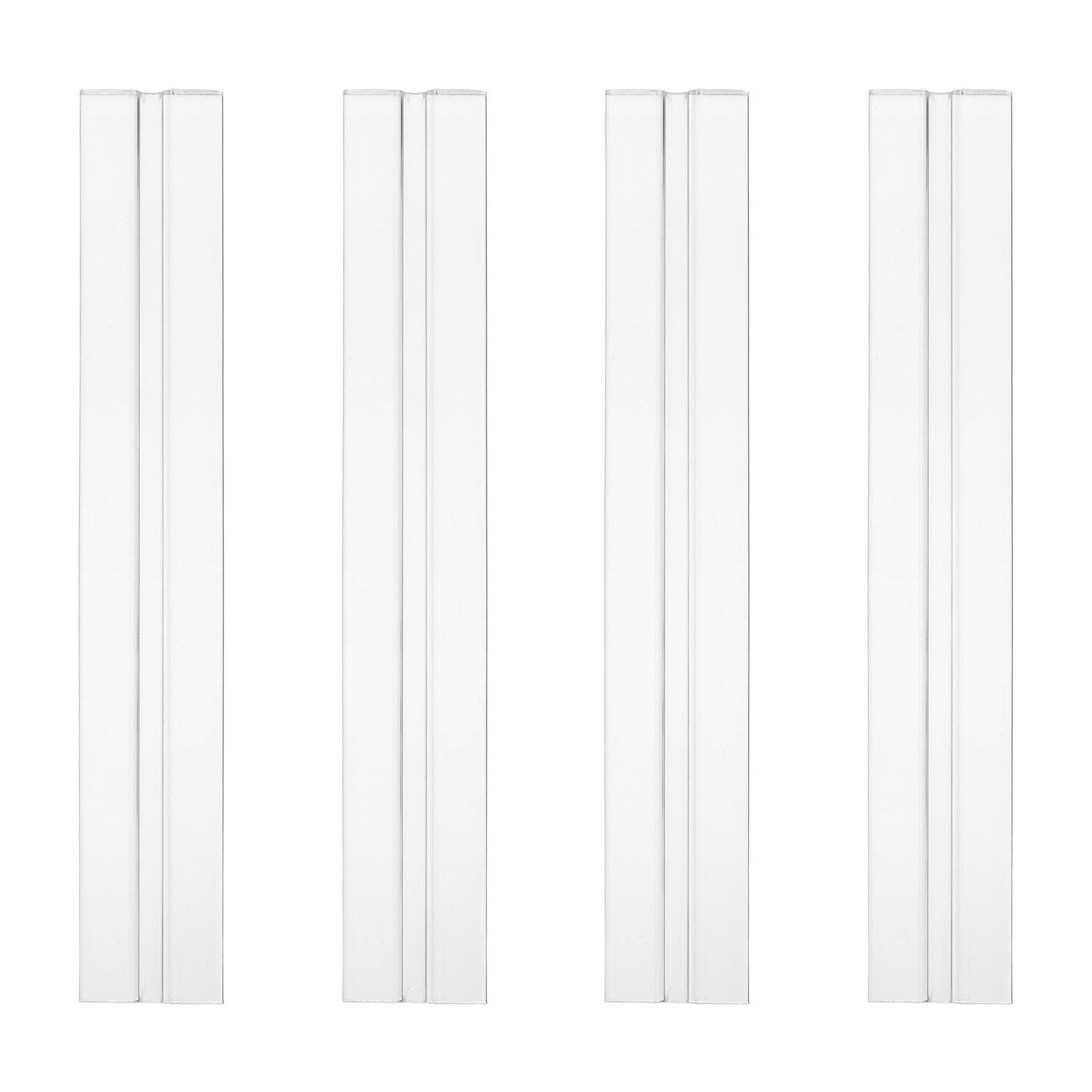 sourcing map 4Pcs Acrylic Flexible Hinges, 200x39mm Invisible Living Hinge, 360° Transparent Continuous Piano Low Profile Flex Hinge for DIY Furniture, Display Stand, Cabinets