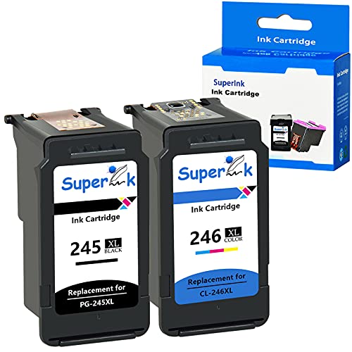 Exclusive Discount 🔥 SuperInk Remanufactured Ink Cartridge Compatible for Canon PG-245XL PG-245 XL CL-246XL CL-246 XL for Pixma MX490 MG2522 MG2525 MG2922 MG3022 MG3029 TS3120 TS3122 (Black 1 Pack, Tri-Color, 1 Pack)