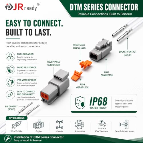 Conectores Deutsch DTM impermeables ST6360-HDT-20DTM para cableado estanco multiconductor 6