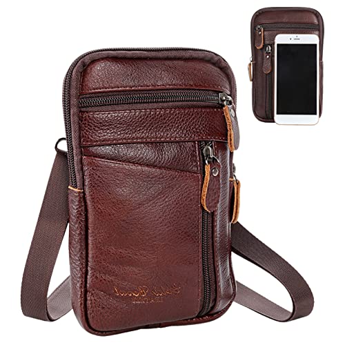 Bolsa de ombro masculina de couro para esportes ao ar livre bolsas para celular impermeáveis e duráv