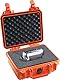 PELI 1200 Koffer zum Schutz Empfindlicher Ausrüsung, IP67 Wasser- und Staubdicht, 4L Volumen, Mit Schaumstoffeinlage (Anpassbar), Orange