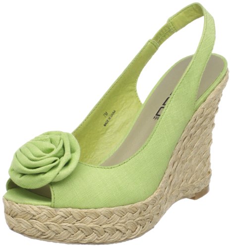 Image of Moda Spana Women's Hide Slingback Espadrille,Lime Cotton Voile,13 M US
