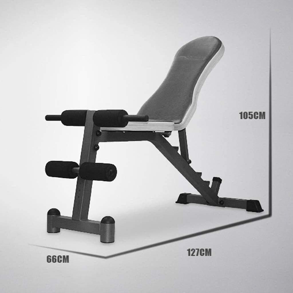 Weight Bench Utility Adjustable Sit Up Bench Flat/Incline/Decline Strength Training Exercise Utility Bench for Home Gym Grey