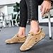 Women's Waterproof Suede Casual Walking Shoes for Hiking Camping & Driving All Season Fashion Retro Elastic Lace Up Hand Stitched Outdoor Sports Sneakers (Brown,8.5)