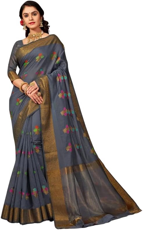 Women's Chanderi Cotton Silk Saree with Blouse Piece (RADHIKA)