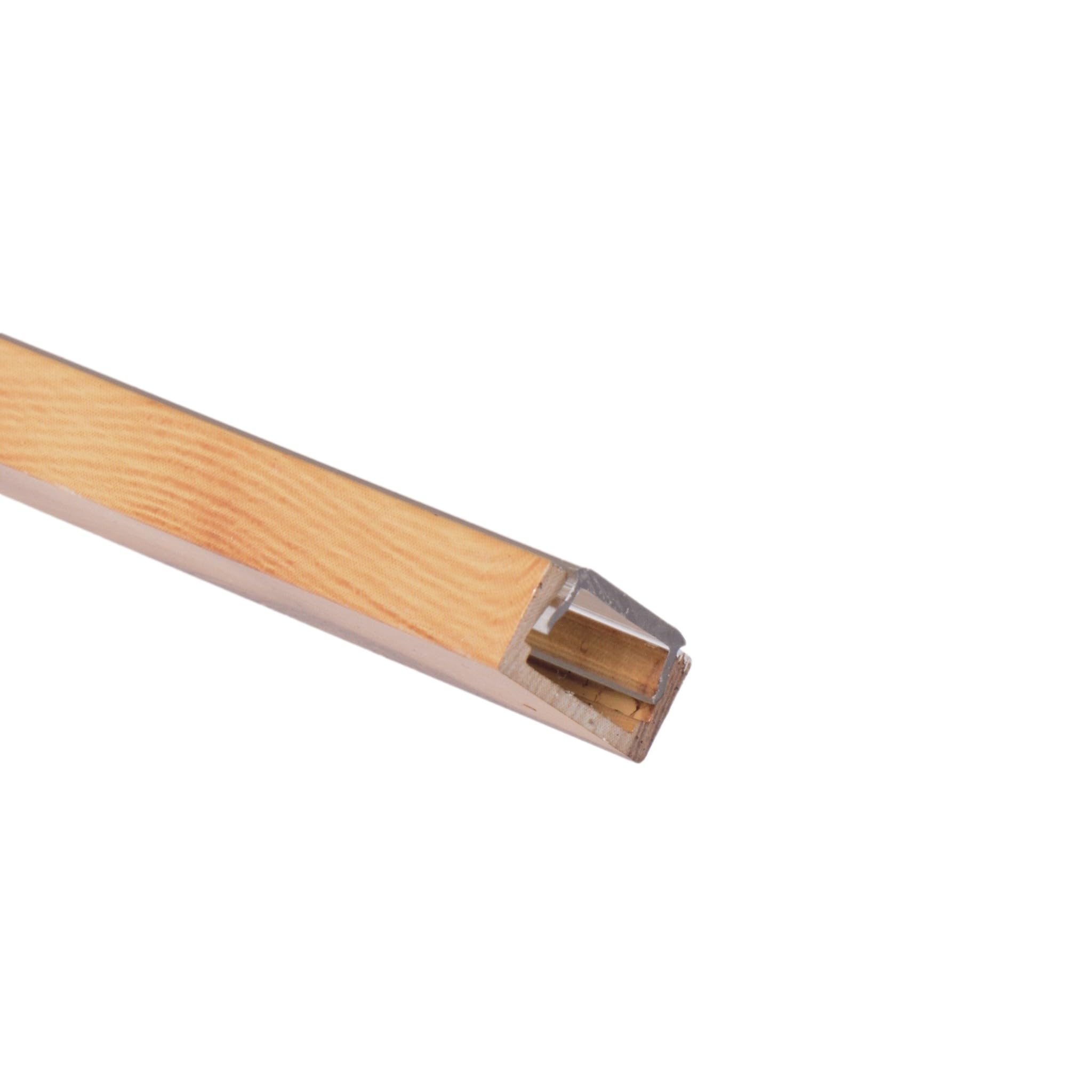 AFTERTECH 1 x 2 metros 1506LE 15x6 mm Perfil de aluminio para tiras LED, barra rígida de 2 m, color madera – Cubicature Hydro Dipping efecto madera + tapa transparente (1 x 2 metros 1506LE