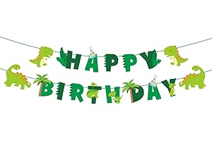 Happy Birthday Dinosaur Banner, Dinosaur Theme Birthday Party Decorations