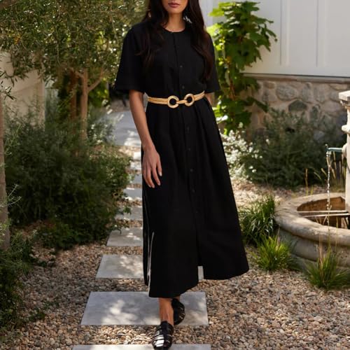 Women's Skinny Metal Waist Belt Double-deck Spring Waist Belt Stretch Chain Belt for Dress3