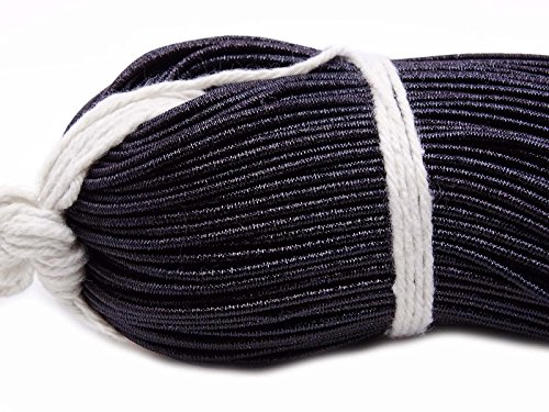 Hilo decorativo de bullions bordados negro con purl rugoso de 100 gramos miniatura 3