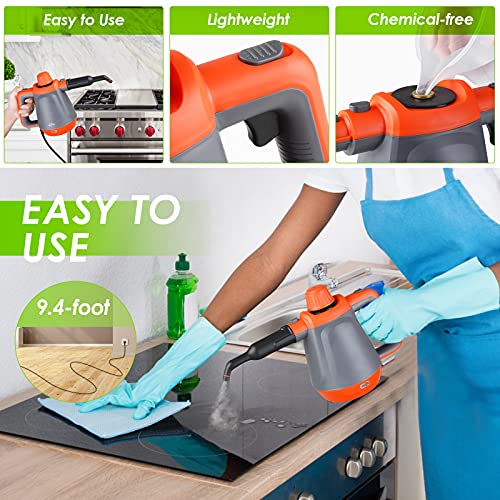 Limpiador-a-Vapor-de-Mano-1200W-Vaporeta-de-Limpieza-Hogar-con-Tanque-de-450ml-y-9-Accesorios-Vaporeta-de-Mano-de-Alta-Presion-para-Hogar-Cocina-Bano-Alfombras-Ropa-Cortinas