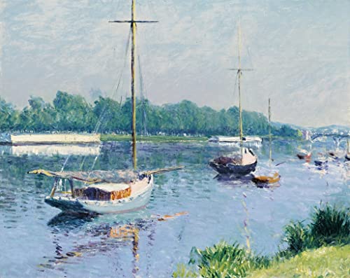 Impression d'affiches Lac d'Argenteuil Caillebotte sur toile premium 60x90cm