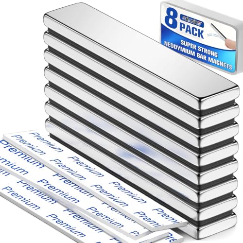 Image of Grtard 8 Pack Neodymium Magnet Strips Heavy Duty, 60x10x3 mm Magnets Bar