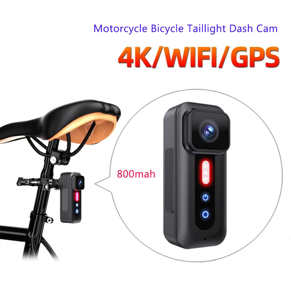 Motociclo Bici 4K HD Telecamera portatile Wi-Fi Video Registrazione Telecamera Staffa di montaggio Opzione durevole per appassionati di ciclismo e viaggiatori