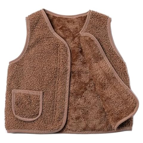 NautySaurs Toddler Boys Girls Sherpa Fleece Vest Sleeveless Jacket Gilet Fall Winter Outerwear (US, Age, 2 Years, 3 Years, Light Brown) Cover