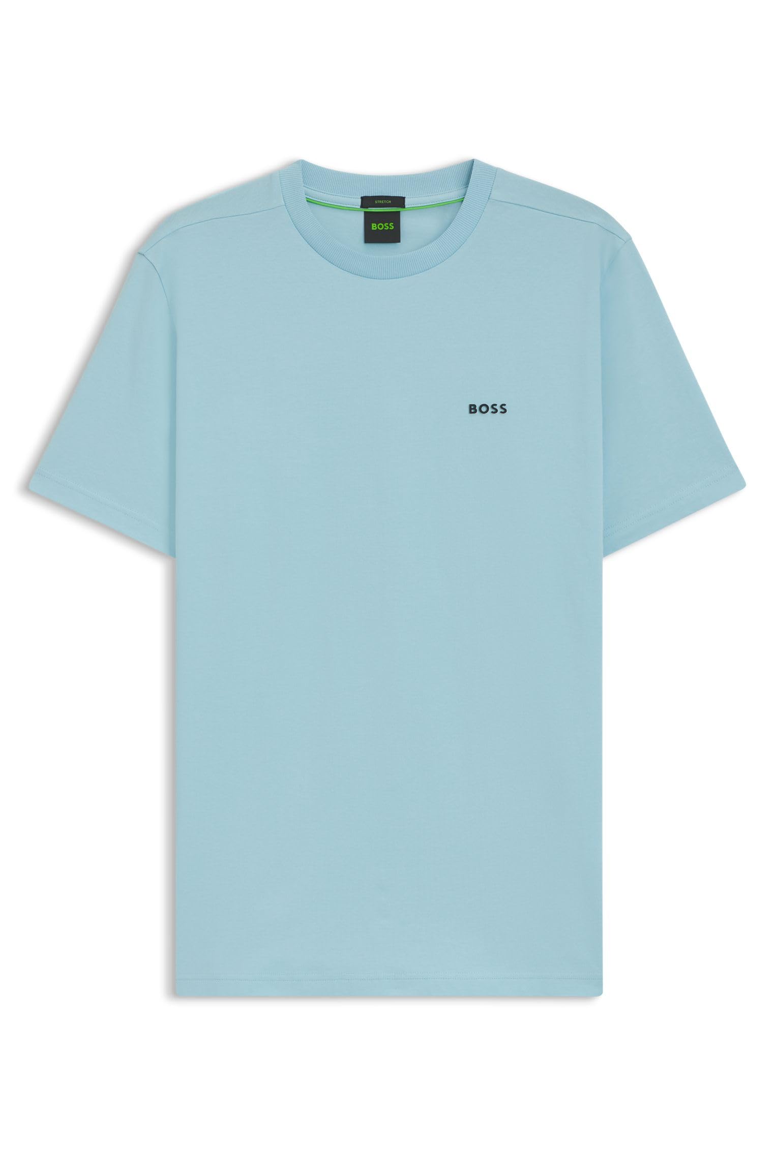 Hugo Boss Men's Blue Boss Green T Shirt With Logo Design Stretch Cotton  38 M