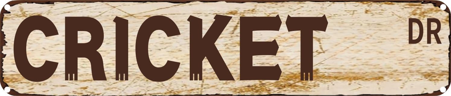 Vintage Tin Sign Retro Metal Wall Decor CRICKET DR Rustic Aluminum Plaque for Home,Bar,Kitchen,Garage,Man Cave 4x16 Inch