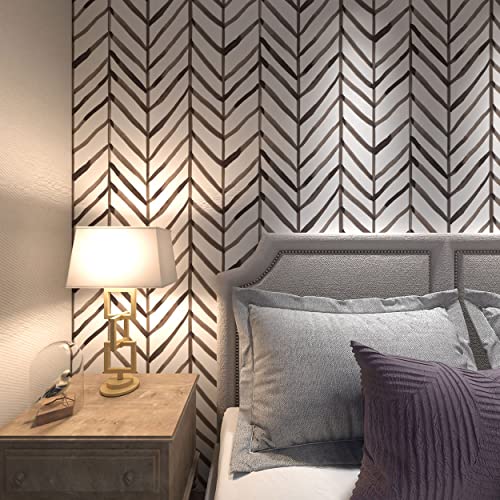 Black And White Wallpaper Peel And Stick Wallpaper For Bedroom Bathroom Kitchen Self Adhesive Removable Wallpaper Boho Wall Paper Sticker Pull And Stick Modern Contact Paper For Cabinets 17.7”×118” #TOP4