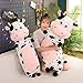 TEFU Lovely Creative Milk Cow Plush Pillow Toys Soft Stuffed Cartoon Animal Cattle Doll Bedroom Sleeping Pillow Cushion,Gifts for Friends Kids (70cm/27.5in)