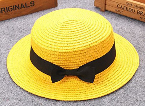 Baby Sun Hat Bowknot Straw Hat for Kids Wide Brim Boater Hat Foldable Breathable Flat Top Beach Hats UV Protection2