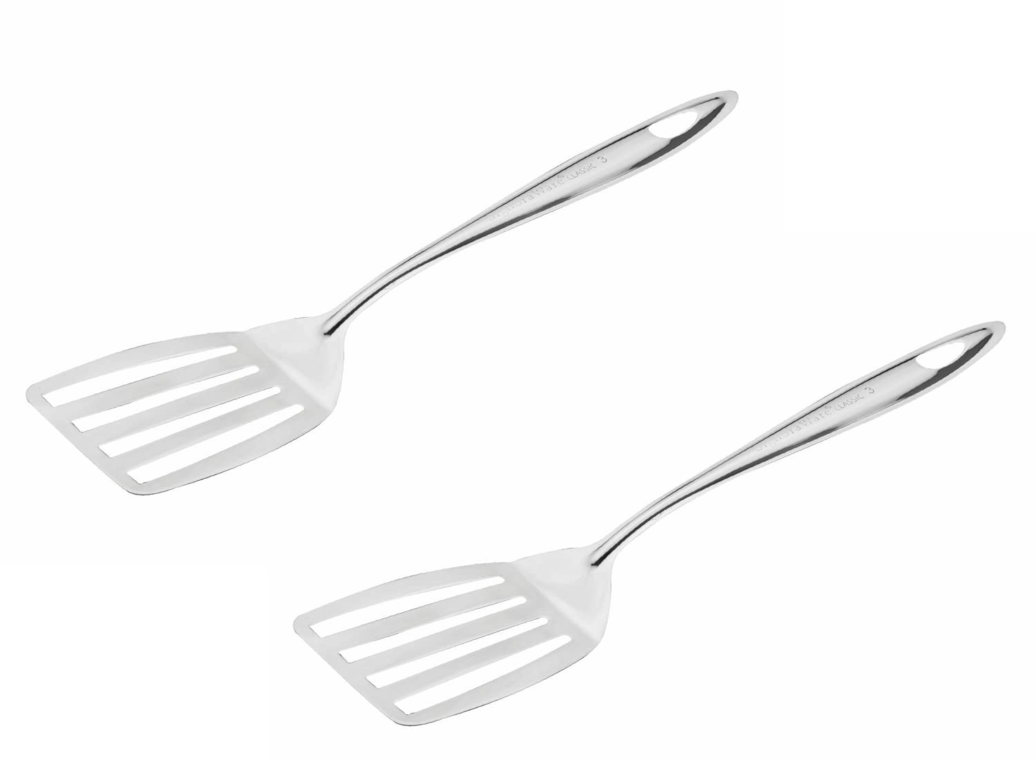 SignoraWare Kitchen Tools Stainless Steel(Food Grade) Heavy Gauge(1.3 MM) Plus Slotted Turner/Spatula/Cooking Turner No.3 for Dosa/Roti/Omlette/Paranthas/PavBhaji/Breads (Size 26 cm) Set/2