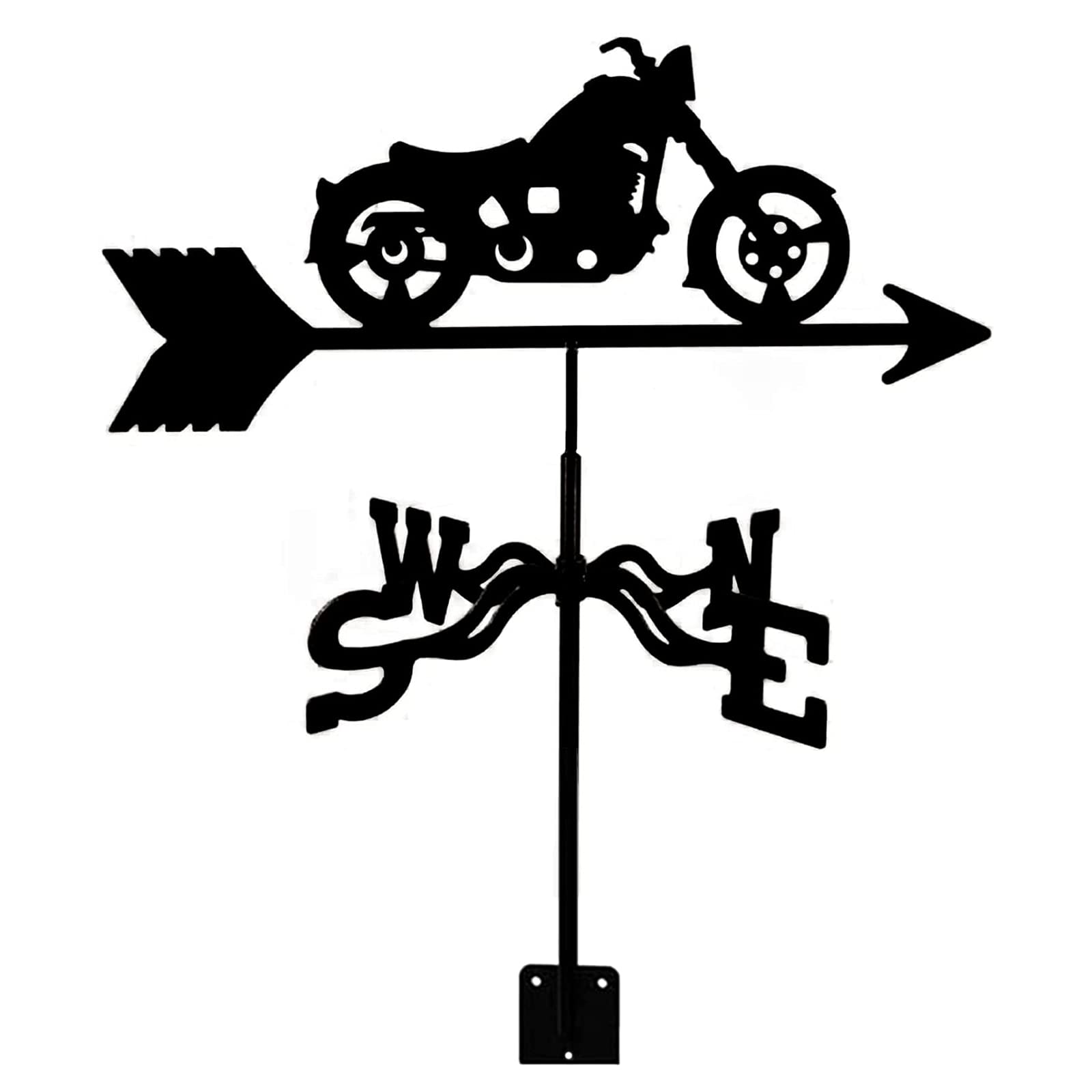 TAXXII Weathervane with Animal Ornament, Wind Direction Indicator Garden Stake Weather Vane Weathercock Easy Use Ornament/Motorcycle/50 * 35Cm
