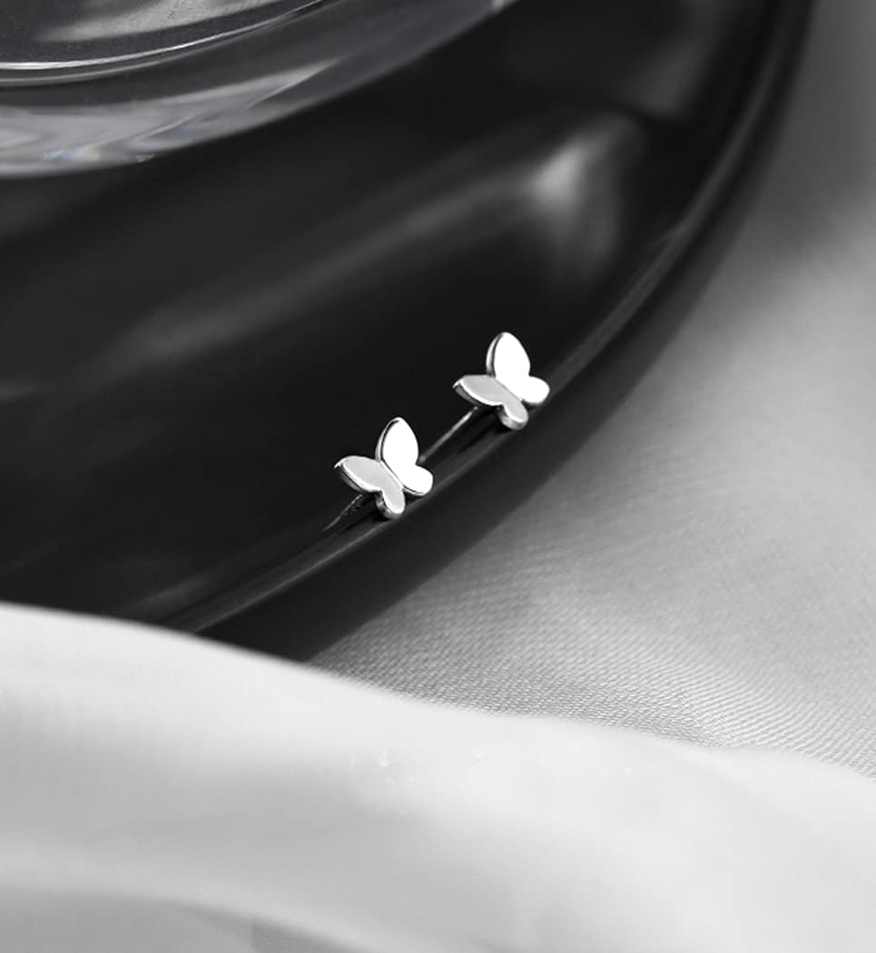SLUYNZ Solid 925 Sterling Silver Tiny Butterfly Earrings Studs for Women Teens Tiny Studs Earrings - Image 4