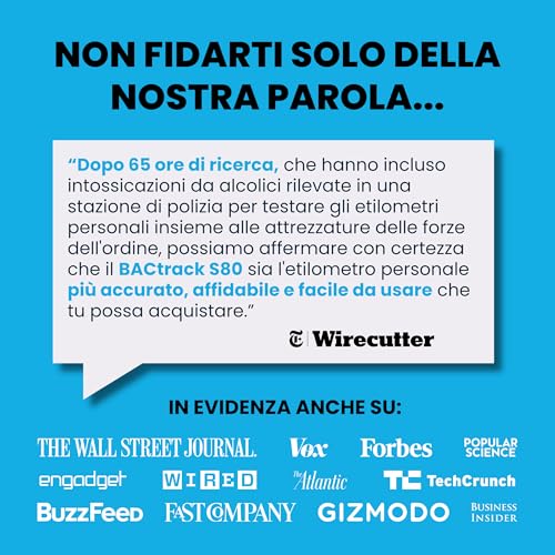 BACtrack Etilometro S80, Precisione di Livello Professionale, Approvato DOT & NHTSA, Approvato FDA 510(k), Etilometro Portatile per uso Personale e Professionale - 5
