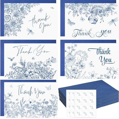 Cartes de remerciement florales haut de gamme Motiskyy, papeterie vierge 10 x 15 cm