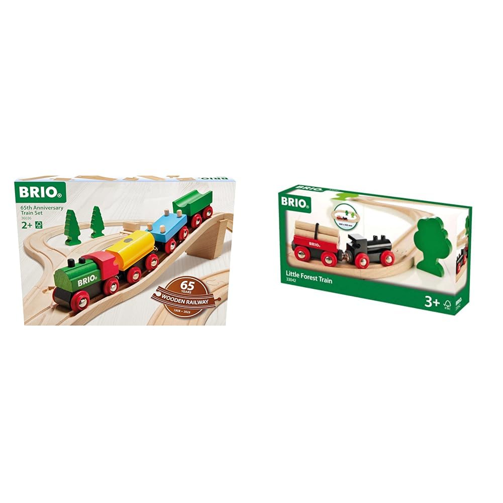 BRIO 63603600 BRIO 65 Jahre Holzeisenbahn Jubiläums-Zugset & Bahn 33042 - Bahn Starterset