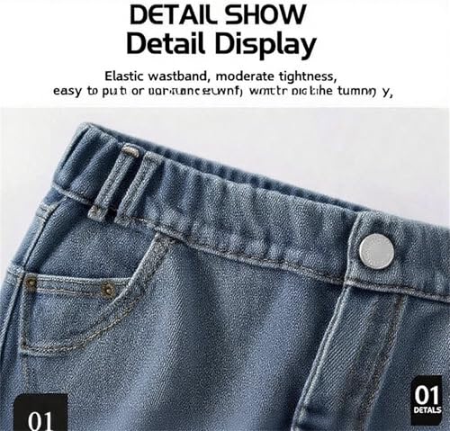 Boys Baggy Jeans for,Kids Wide Leg Cargo Jeans, Casual Elastic Waist Loose Fit Denim Pants, Y2k Streetwear with Pockets3