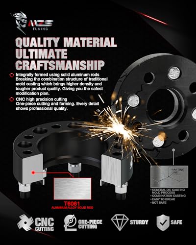 Image of MZS 8x170 Wheel Spacers 2 inch M14x1.5 for 03-26 F250 /F350 Super Duty 4WD 2Pcs