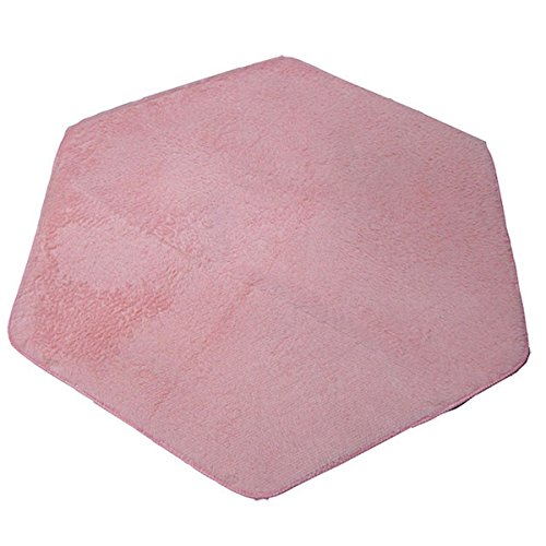 WESTLINK Hexagon Rug Pad Mat ​for Kids Playhouse Play Tent Soft Coral (Pink)