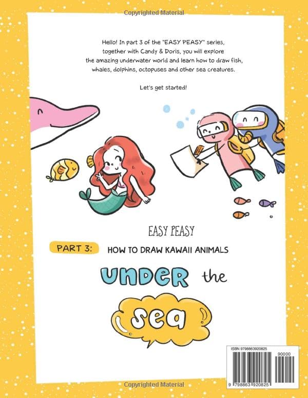 Miniatura 2 de Easy Peasy How to draw kawaii animals under the sea A step-by-step guide to draw fish, dolphins, sharks, turtles, mermaids and pirates (Easy Peasy