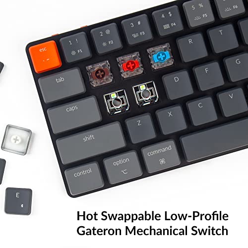 Image of Keychron K7 Ultra-Slim 65% Layout 68 Keys Wireless Bluetooth /Wired Mechanical Keyboard, Hot Swappable Low-Profile Gateron Red Switch RGB LED Backlit Keyboard Compatible with Mac Windows