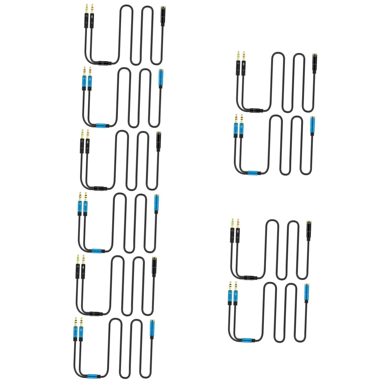 Gadpiparty 10piezas Cable Divisor De Audio para Auriculares y Micrófono Conector Doble para Ordenador Diseño Compatible Equipos De Audio